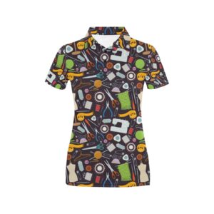 Sewing Equipment Print Design Lks308 Women'S Polo Shirt
