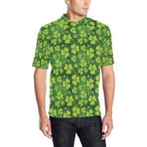 Shamrock Clover Print Men Polo Shirt