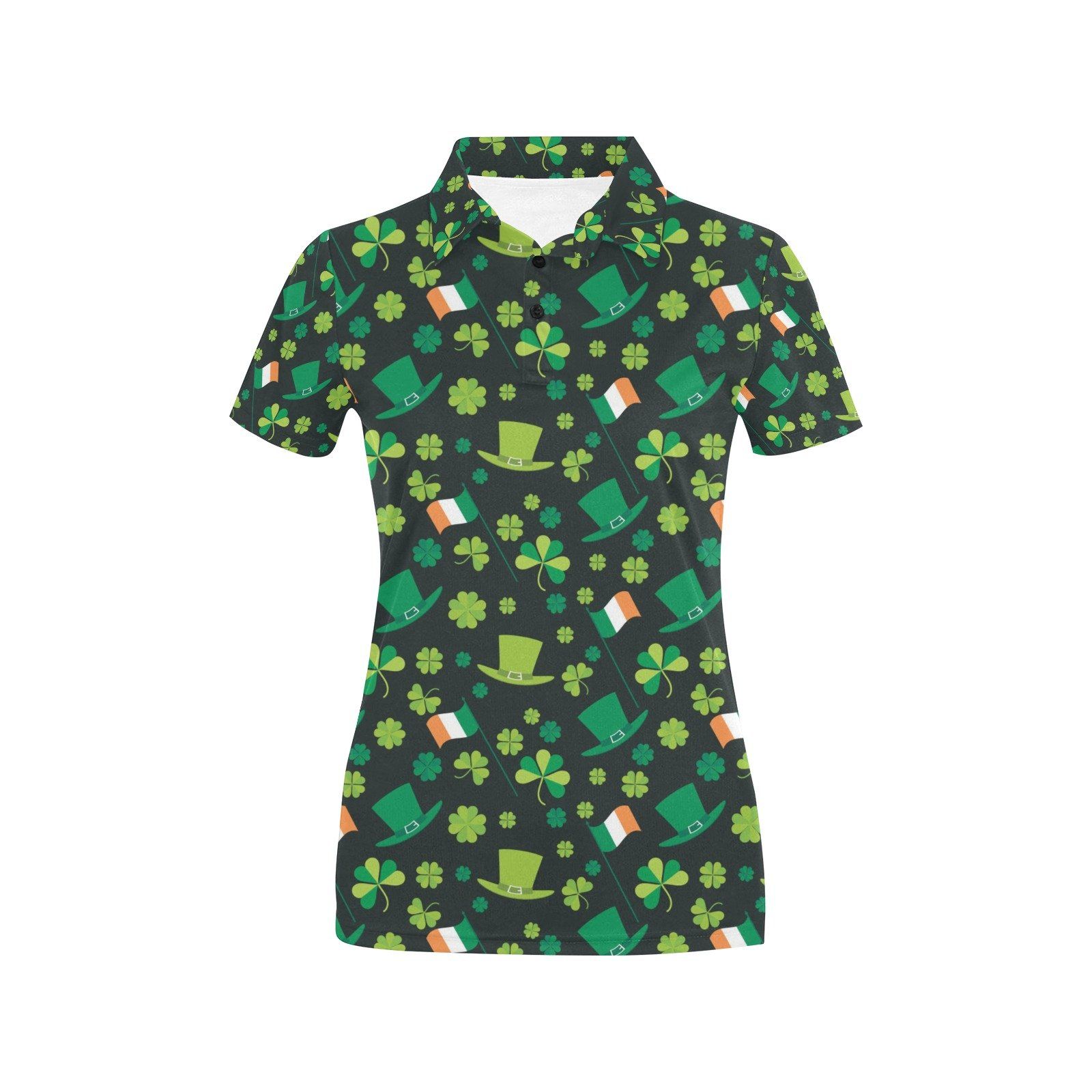 Shamrock Saint Patrick'S Day Print Design Lks304 Women'S Polo Shirt Shamrock Saint Patrick'S Day Print Design Lks304 Women'S Polo Shirt