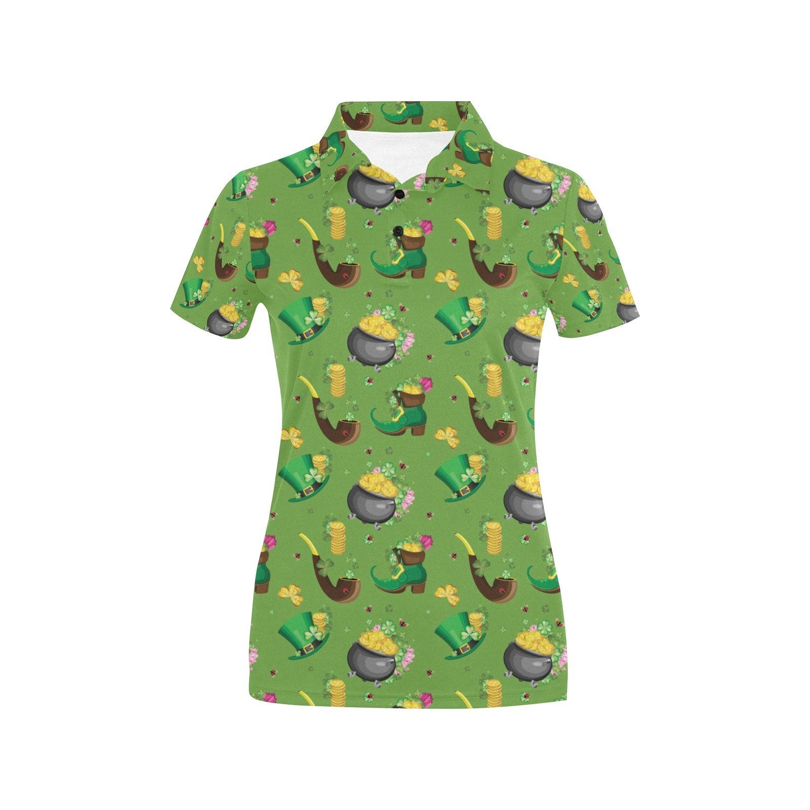 Shamrock Saint Patrick'S Day Print Design Lks306 Women'S Polo Shirt Shamrock Saint Patrick'S Day Print Design Lks306 Women'S Polo Shirt