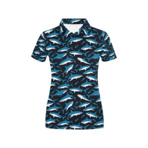 Shark Print Design Lks303 Women'S Polo Shirt