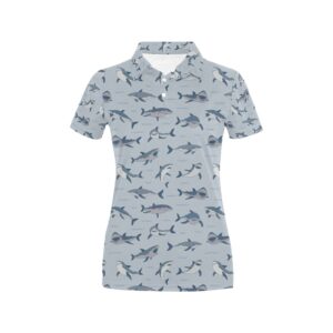 Shark Print Design Lks304 Women'S Polo Shirt