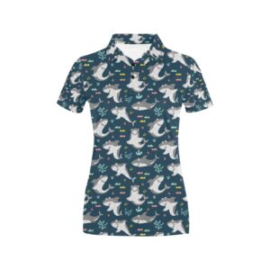 Shark Print Design Lks307 Women'S Polo Shirt