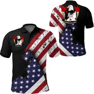 Sherwood USA Polo Shirt - Special Grunge Flag - American Family Crest A7