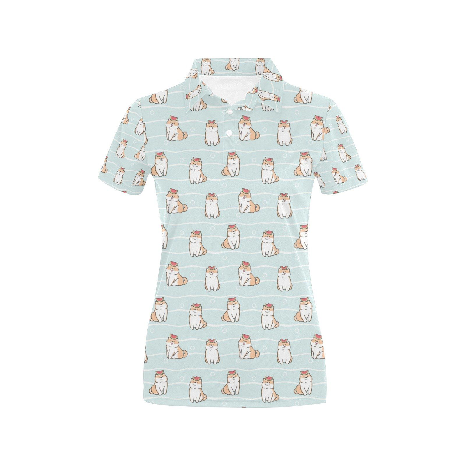 Shiba Inu Print Design Lks3011 Women'S Polo Shirt Shiba Inu Print Design Lks3011 Women'S Polo Shirt