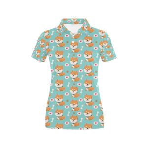 Shiba Inu Print Design Lks3013 Women'S Polo Shirt