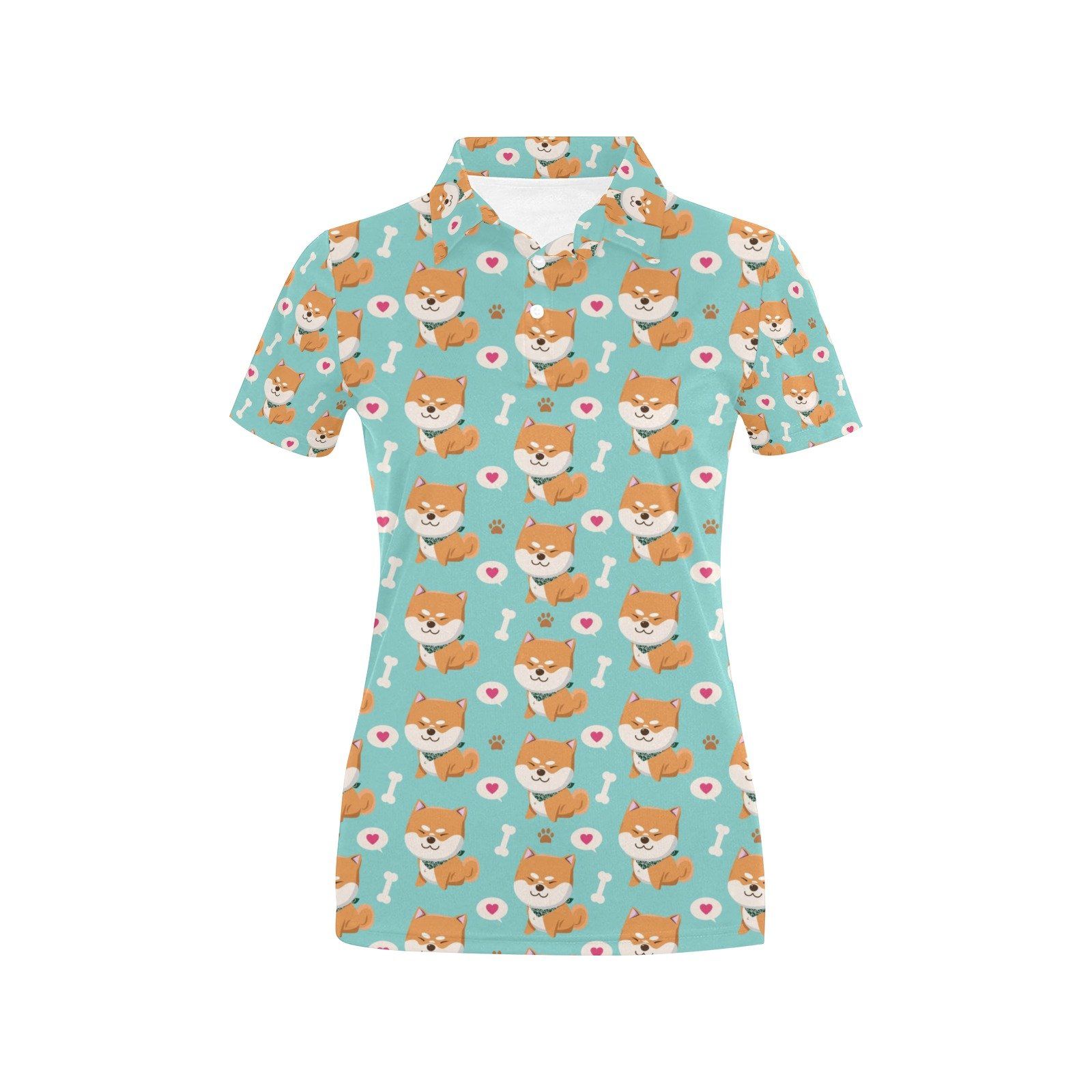 Shiba Inu Print Design Lks3013 Women'S Polo Shirt Shiba Inu Print Design Lks3013 Women'S Polo Shirt
