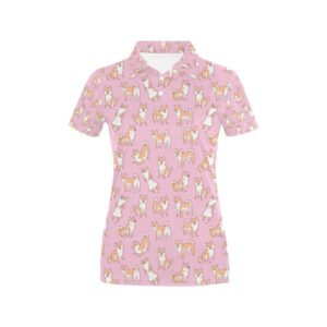 Shiba Inu Print Design Lks303 Women'S Polo Shirt