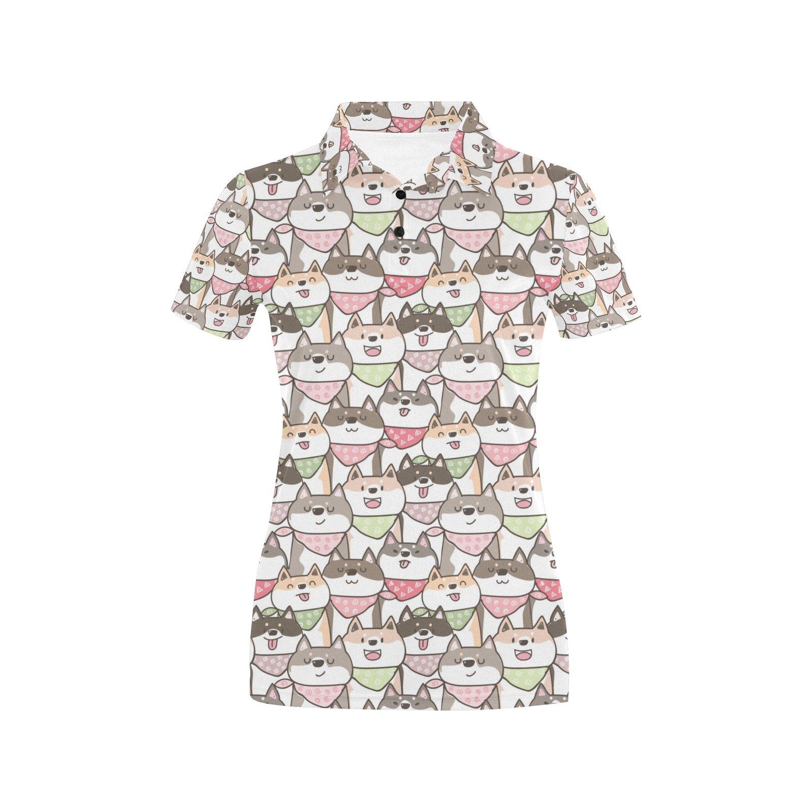 Shiba Inu Print Design Lks305 Women'S Polo Shirt Shiba Inu Print Design Lks305 Women'S Polo Shirt