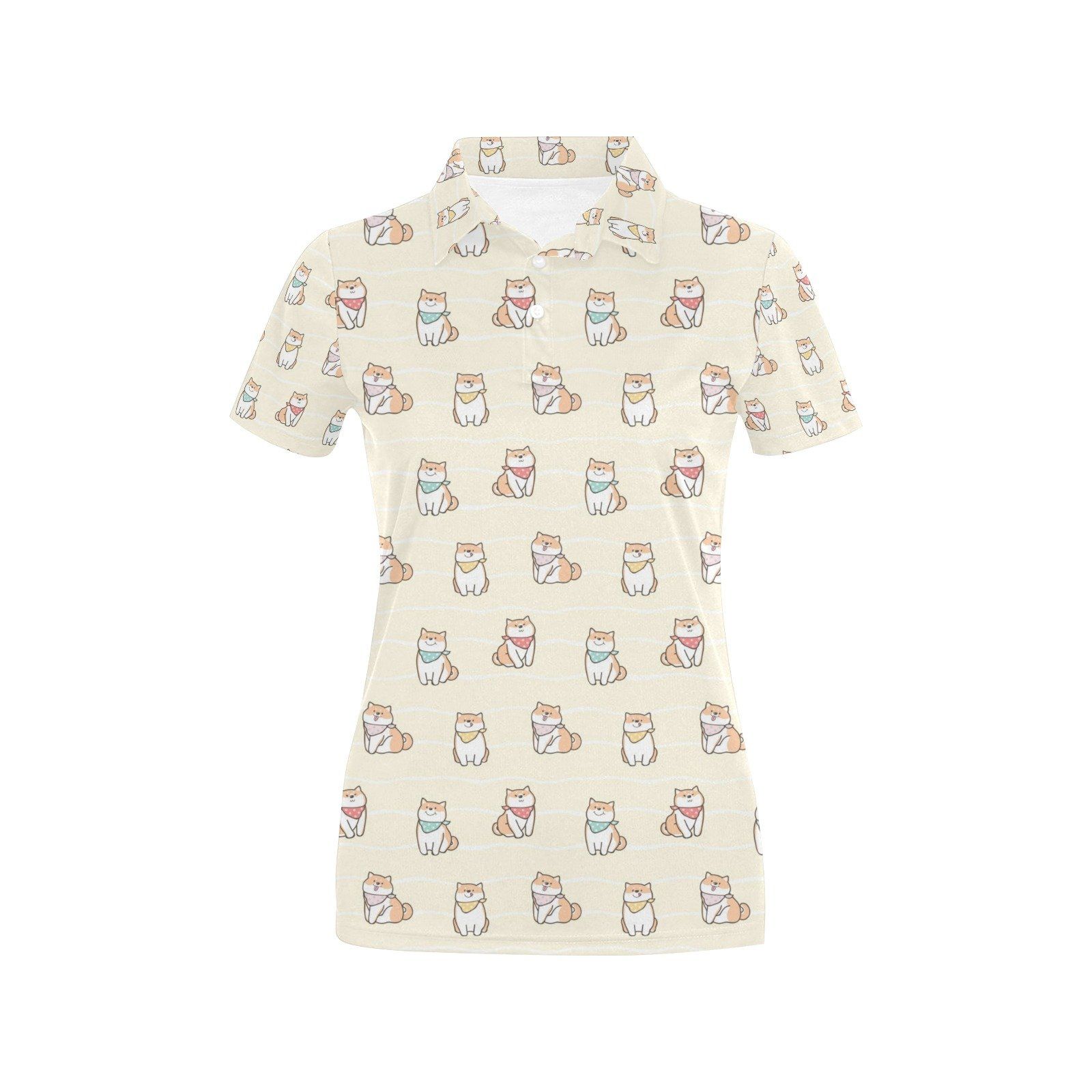 Shiba Inu Print Design Lks306 Women'S Polo Shirt Shiba Inu Print Design Lks306 Women'S Polo Shirt