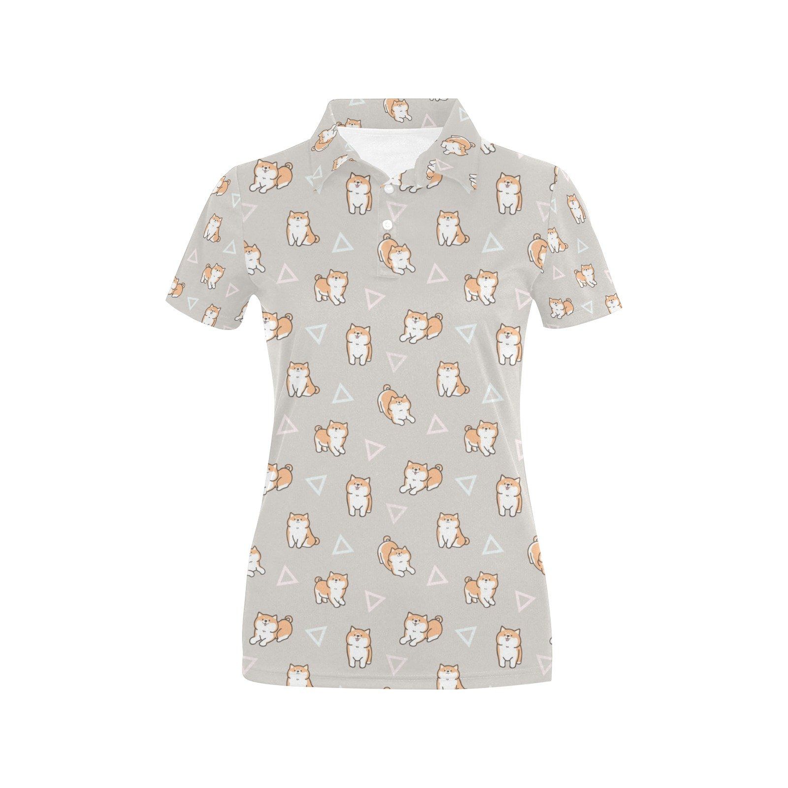 Shiba Inu Print Design Lks307 Women'S Polo Shirt Shiba Inu Print Design Lks307 Women'S Polo Shirt