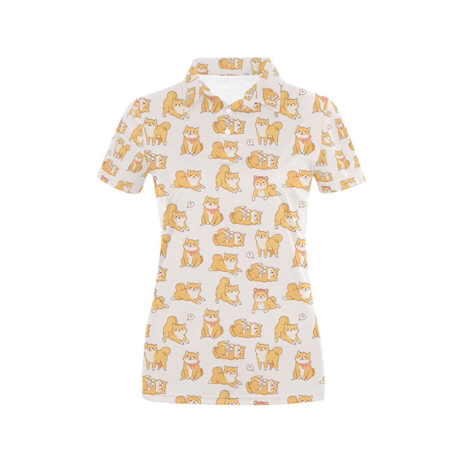 Shiba Inu Print Design Lks308 Women'S Polo Shirt Shiba Inu Print Design Lks308 Women'S Polo Shirt