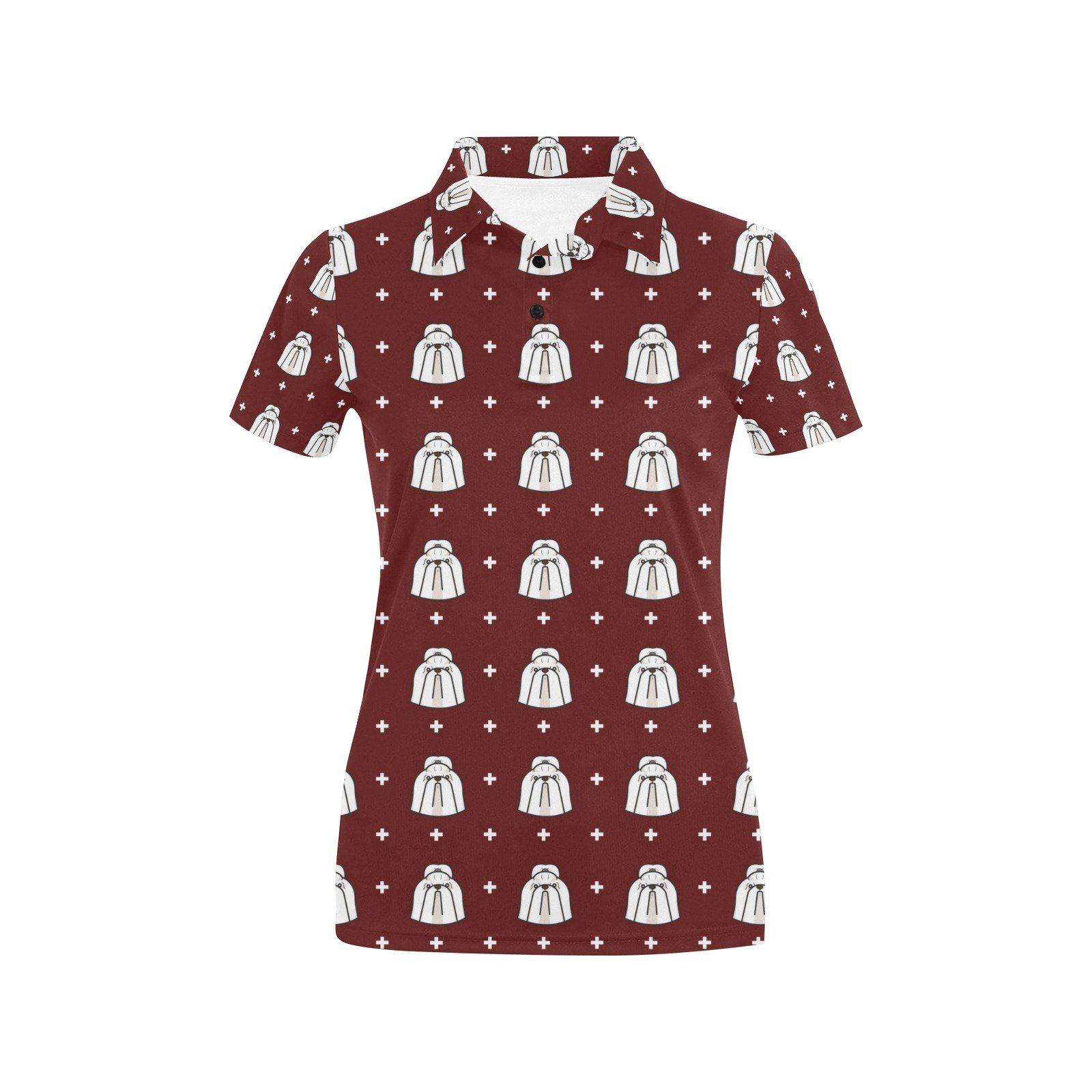 Shih Tzu Print Design Lks301 Women'S Polo Shirt Shih Tzu Print Design Lks301 Women'S Polo Shirt