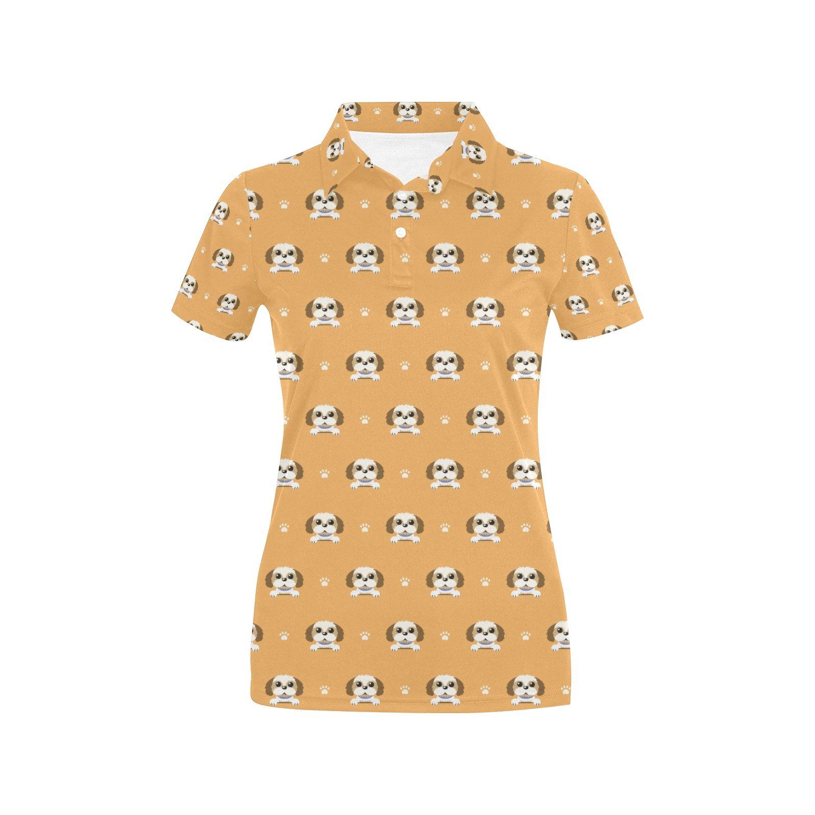 Shih Tzu Print Design Lks303 Women'S Polo Shirt Shih Tzu Print Design Lks303 Women'S Polo Shirt