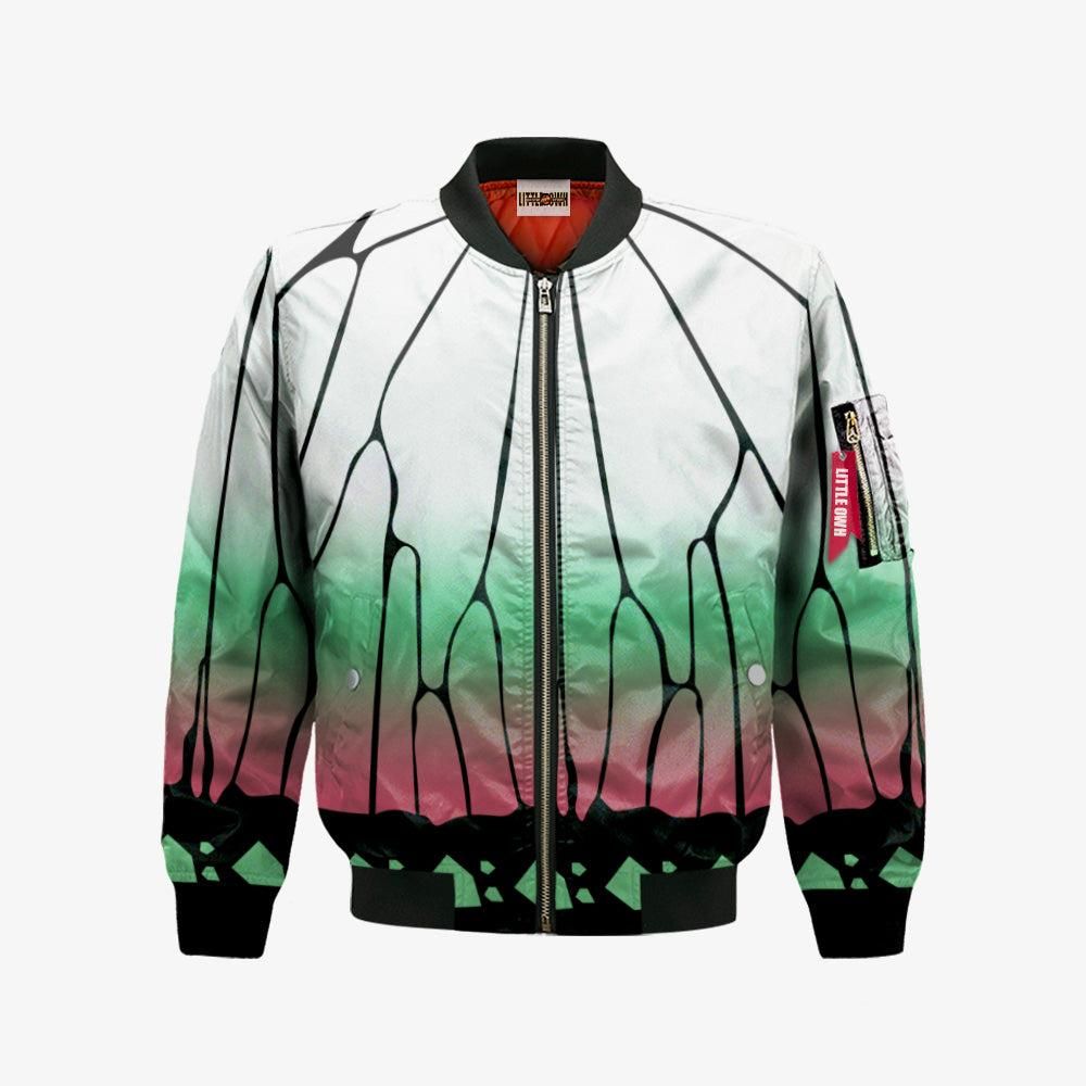 Shinobu Kocho bomber Jacket Custom KNY Cosplay Costumes Bomber Jacket Shinobu Kocho bomber Jacket Custom KNY Cosplay Costumes Bomber Jacket