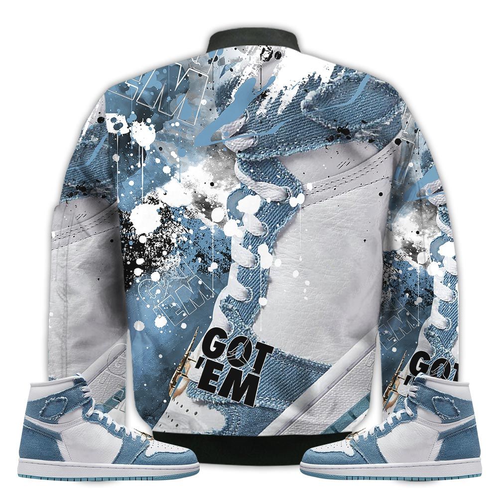 Shirt-To-Go-With-JD-1-High-OG-Denim-Got-Em-Shoes-Goat-Denim-1s-Gifts-Unisex-Matching-3D-Bomber-Jacket-2