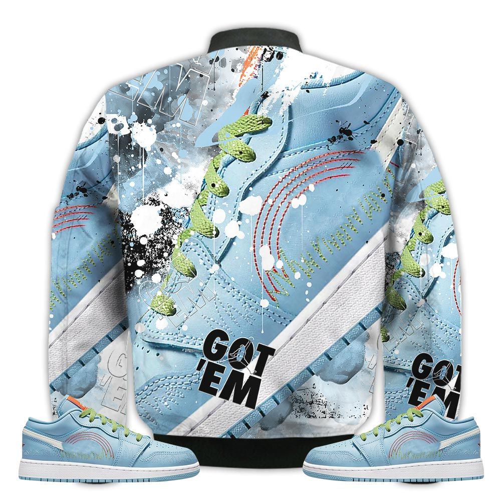 Shirt-To-Go-With-JD-1-Low-Blue-Stitch-Got-Em-Shoes-Goat-Low-Blue-Stitch-1s-Gifts-Unisex-Matching-3D-Bomber-Jacket-2