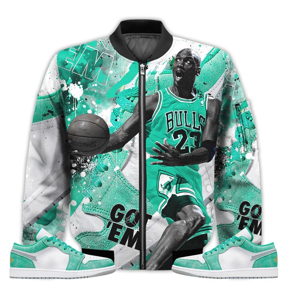 Shirt-To-Go-With-JD-1-Low-New-Emerald-Got-Em-Shoes-Goat-New-Emerald-1s-Gifts-Unisex-Matching-3D-Bomber-Jacket-1