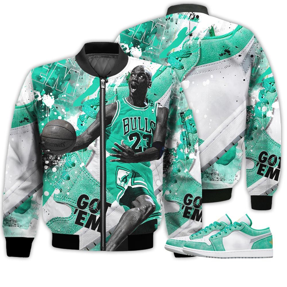 Shirt To Go With JD 1 Low New Emerald - Got Em Shoes Goat - New Emerald 1s Gifts Unisex Matching 3D Bomber Jacket Shirt To Go With JD 1 Low New Emerald - Got Em Shoes Goat - New Emerald 1s Gifts Unisex Matching 3D Bomber Jacket