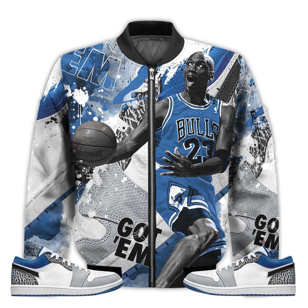 Shirt-To-Go-With-JD-1-Low-True-Blue-Got-Em-Shoes-Goat-True-Blue-1s-Gifts-Unisex-Matching-3D-Bomber-Jacket-1