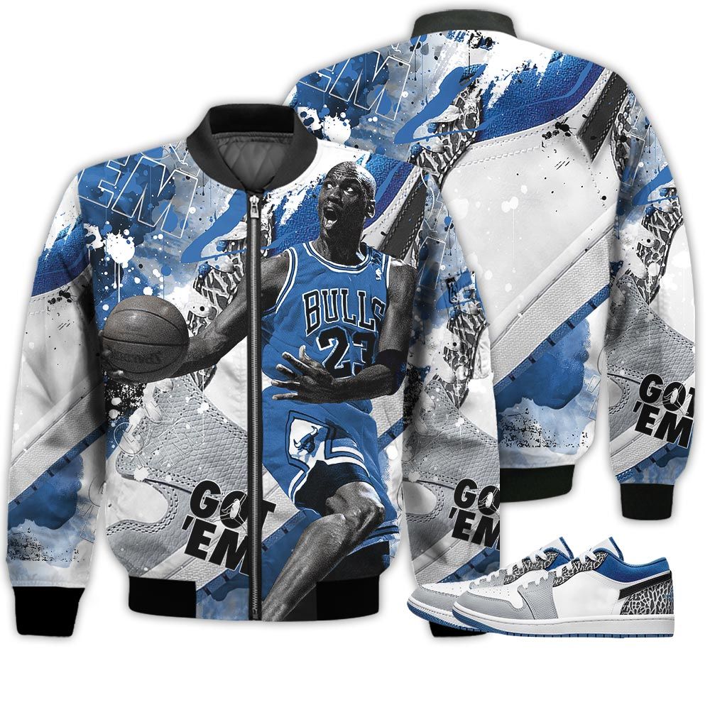 Shirt To Go With JD 1 Low True Blue - Got Em Shoes Goat - True Blue 1s Gifts Unisex Matching 3D Bomber Jacket Shirt To Go With JD 1 Low True Blue - Got Em Shoes Goat - True Blue 1s Gifts Unisex Matching 3D Bomber Jacket