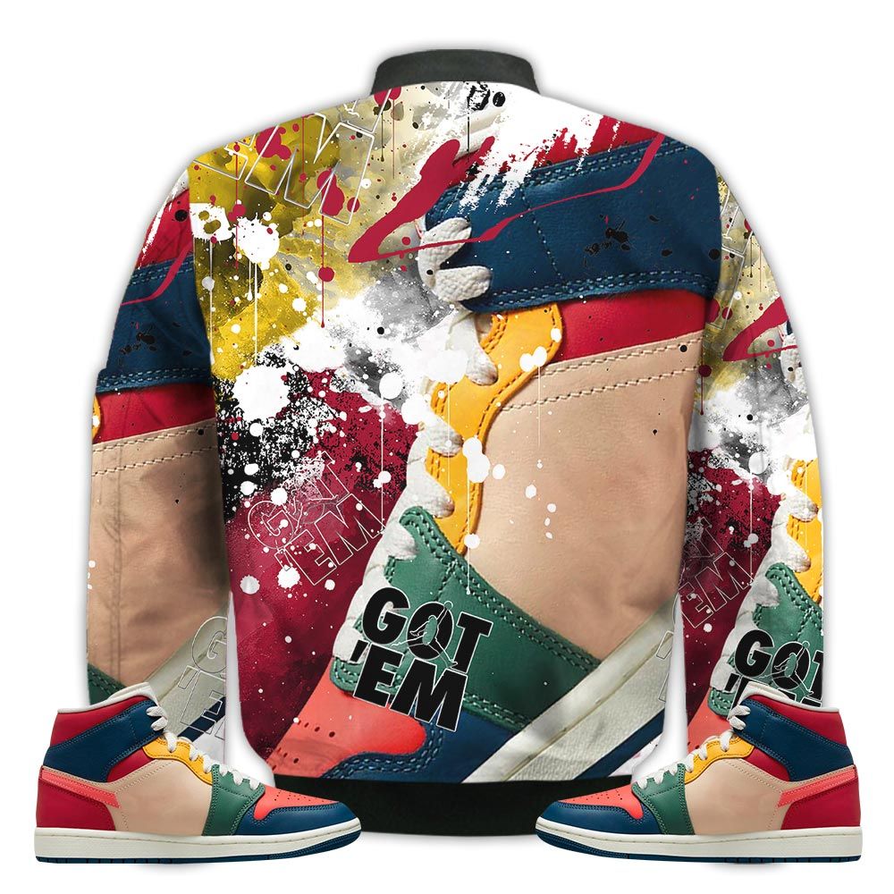 Shirt-To-Go-With-JD-1-Mid-Multi-Color-2022-Got-Em-Shoes-Goat-Multi-Color-2022-1s-Gifts-Unisex-Matching-3D-Bomber-Jacket-2
