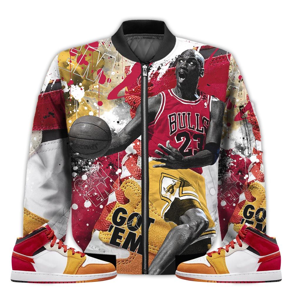 Shirt-To-Go-With-JD-1-Mid-Picnic-Got-Em-Shoes-Goat-Mid-Picnic-1s-Gifts-Unisex-Matching-3D-Bomber-Jacket-1