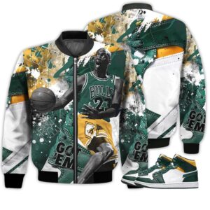Shirt To Go With JD 1 Mid Sonics Noble Green Pollen - Got Em Shoes Goat - Mid Sonics 1s Gifts Unisex Matching 3D Bomber Jacket