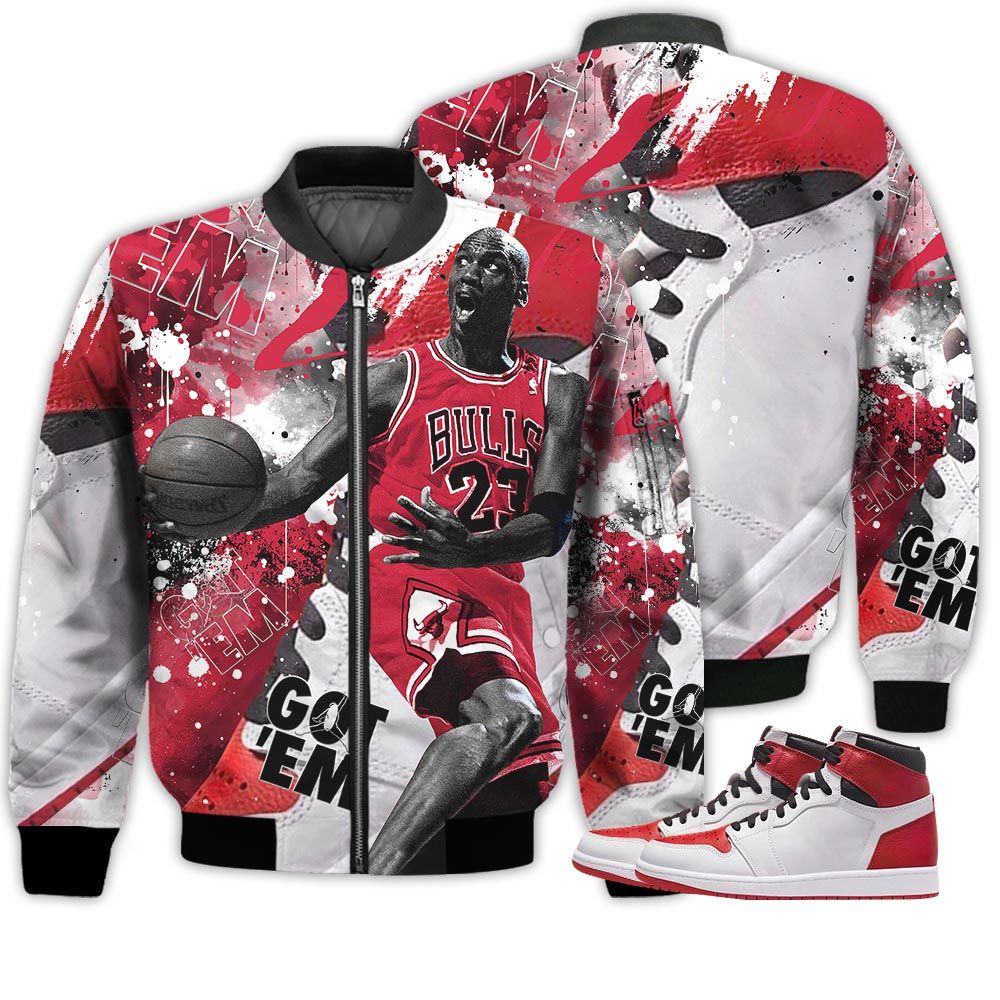 Shirt To Go With JD 1 Retro High OG Heritage - Got Em Shoes Goat - OG Heritage 1s Gifts Unisex Matching 3D Bomber Jacket Shirt To Go With JD 1 Retro High OG Heritage - Got Em Shoes Goat - OG Heritage 1s Gifts Unisex Matching 3D Bomber Jacket