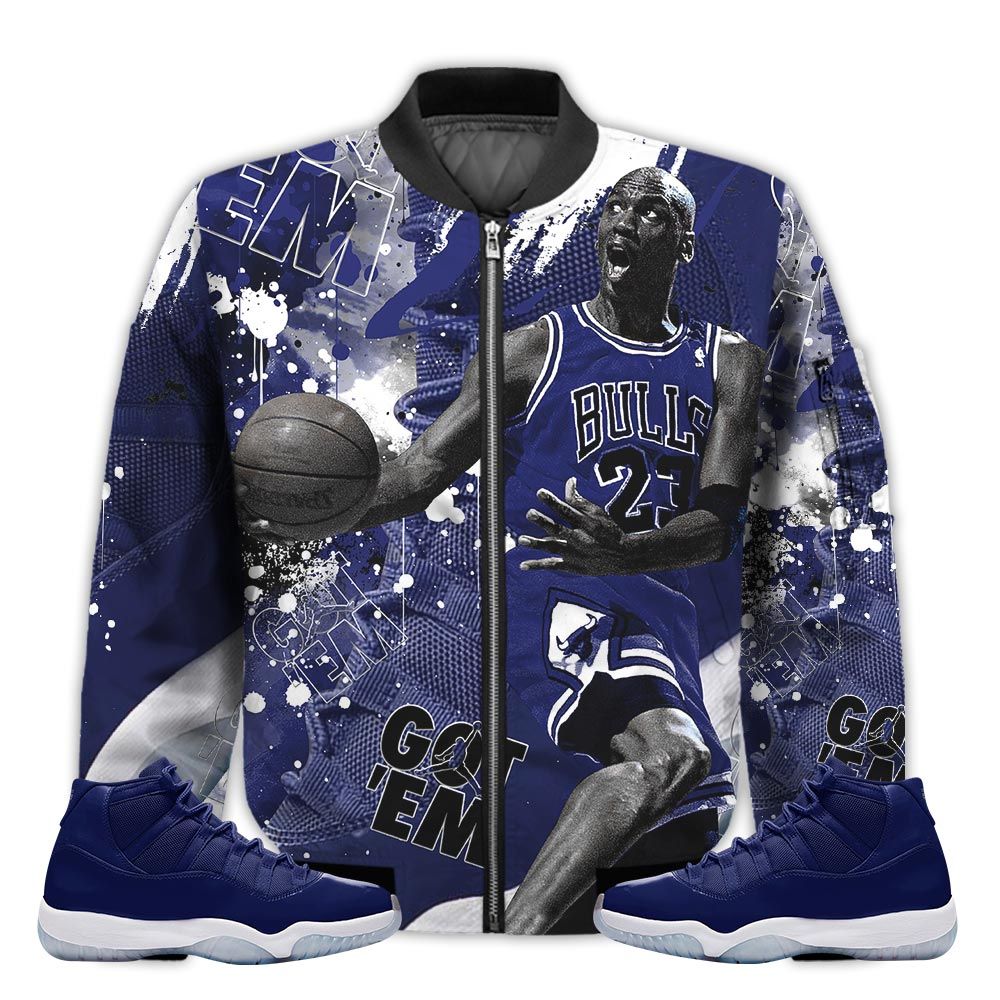 Shirt-To-Go-With-JD-11-Retro-Midnight-Navy-Got-Em-Shoes-Goat-Midnight-Navy-11s-Gifts-Unisex-Matching-3D-Bomber-Jacket-1