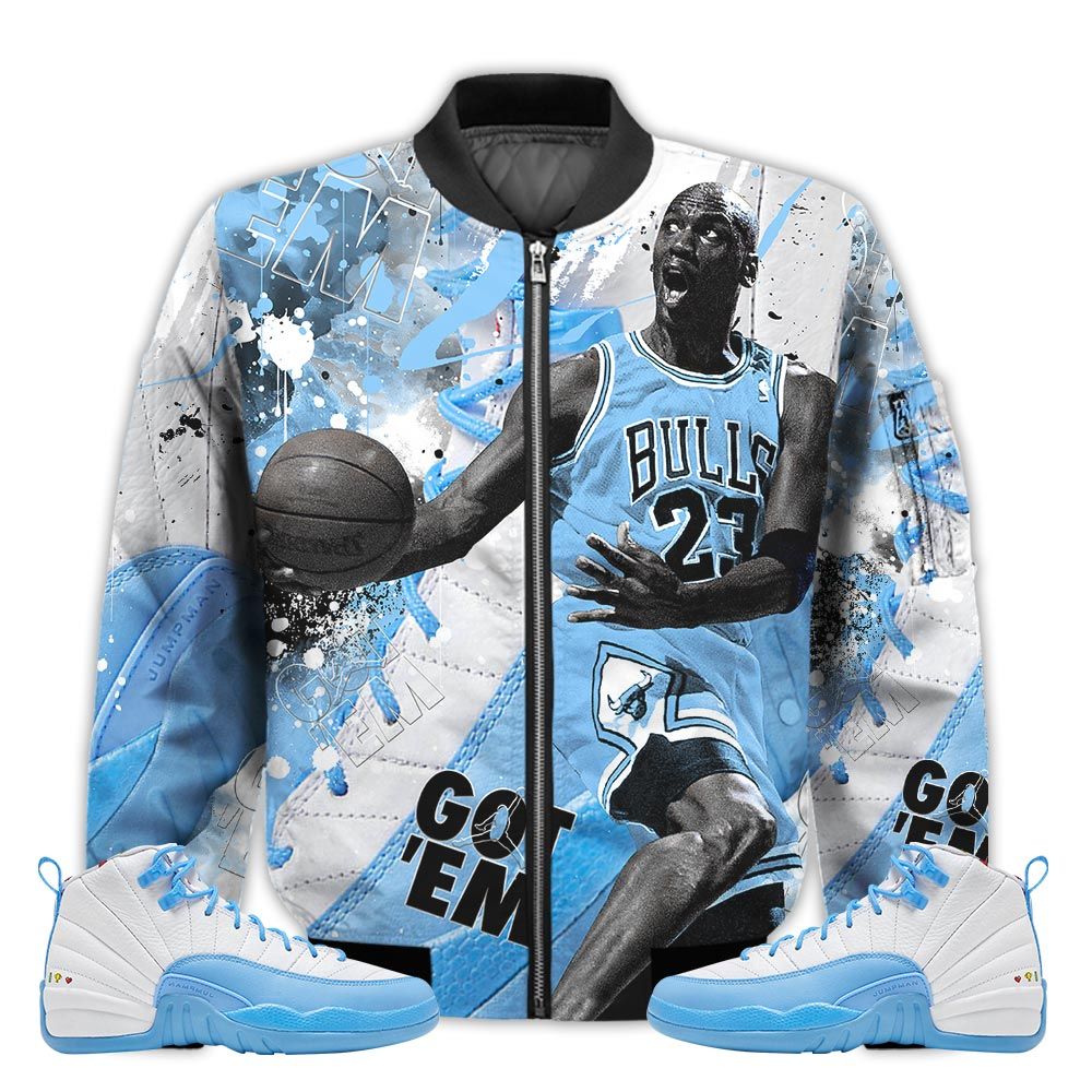 Shirt-To-Go-With-JD-12-Retro-Emoji-Got-Em-Shoes-Goat-Emoji-12s-Gifts-Unisex-Matching-3D-Bomber-Jacket-1