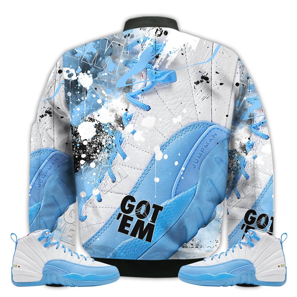 Shirt-To-Go-With-JD-12-Retro-Emoji-Got-Em-Shoes-Goat-Emoji-12s-Gifts-Unisex-Matching-3D-Bomber-Jacket-2
