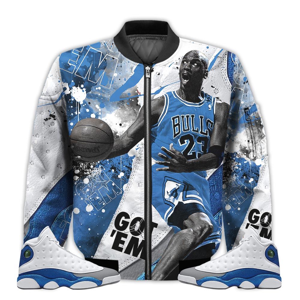 Shirt-To-Go-With-JD-13-French-Blue-Got-Em-Shoes-Goat-French-Blue-13s-Gifts-Unisex-Matching-3D-Bomber-Jacket-1