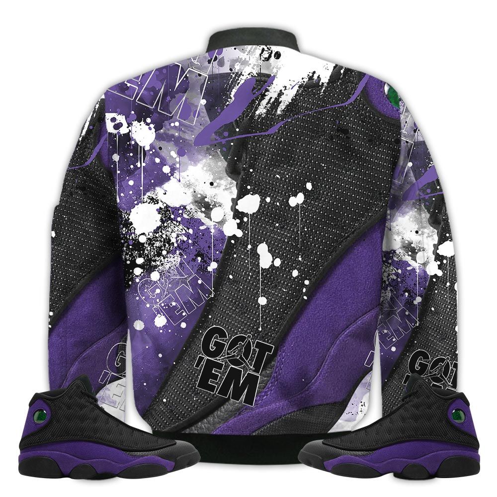 Shirt-To-Go-With-JD-13-Retro-Court-Purple-Got-Em-Shoes-Goat-Court-Purple-13s-Gifts-Unisex-Matching-3D-Bomber-Jacket-2