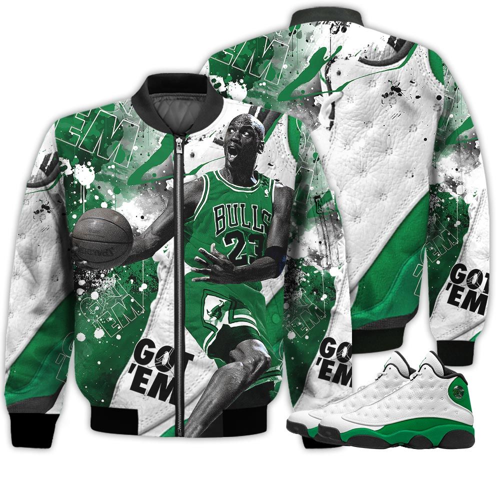 Shirt To Go With JD 13 Retro Lucky Green - Got Em Shoes Goat - Lucky Green 13s Gifts Unisex Matching 3D Bomber Jacket Shirt To Go With JD 13 Retro Lucky Green - Got Em Shoes Goat - Lucky Green 13s Gifts Unisex Matching 3D Bomber Jacket