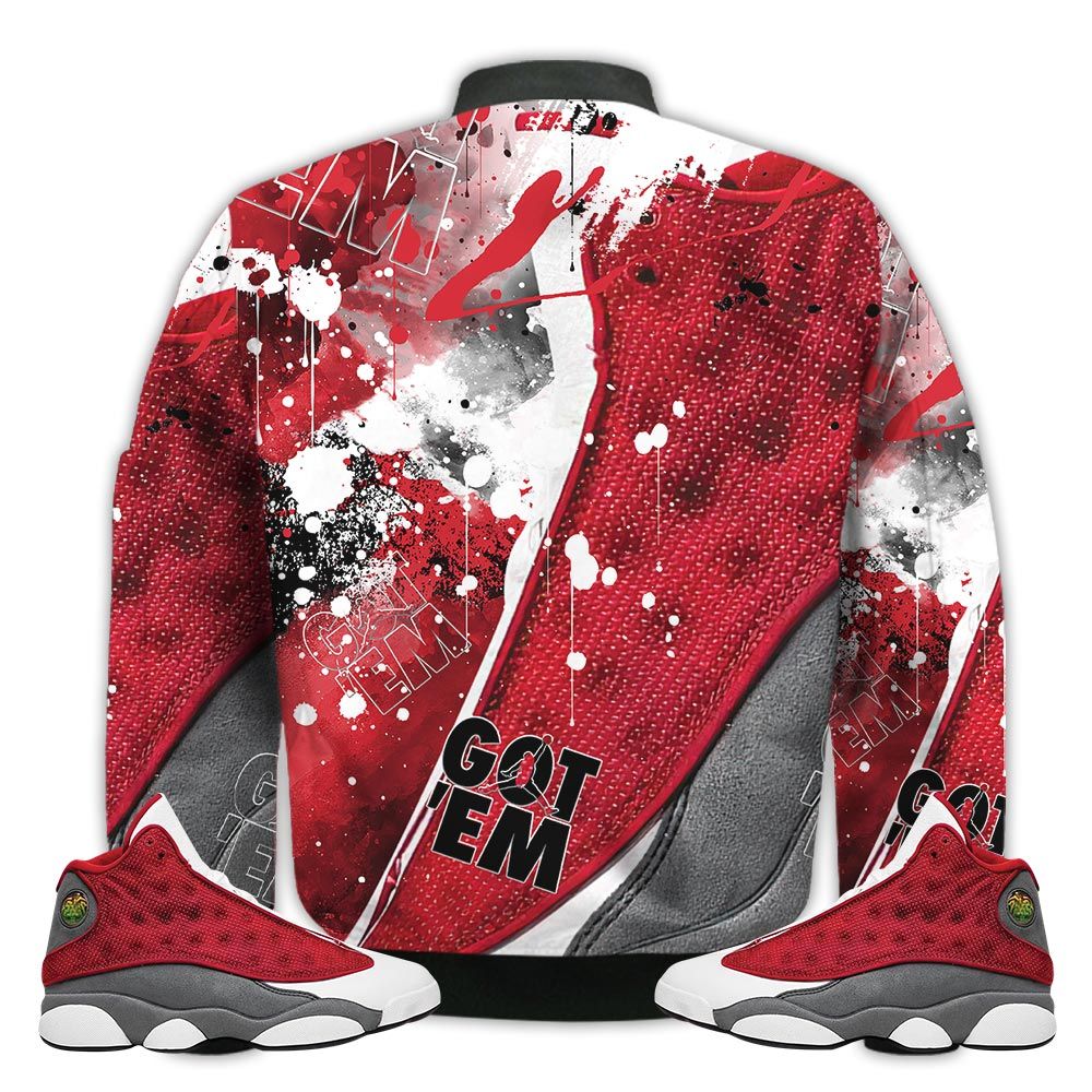 Shirt-To-Go-With-JD-13-Retro-Red-Flint-Got-Em-Shoes-Goat-Red-Flint-13s-Gifts-Unisex-Matching-3D-Bomber-Jacket-2