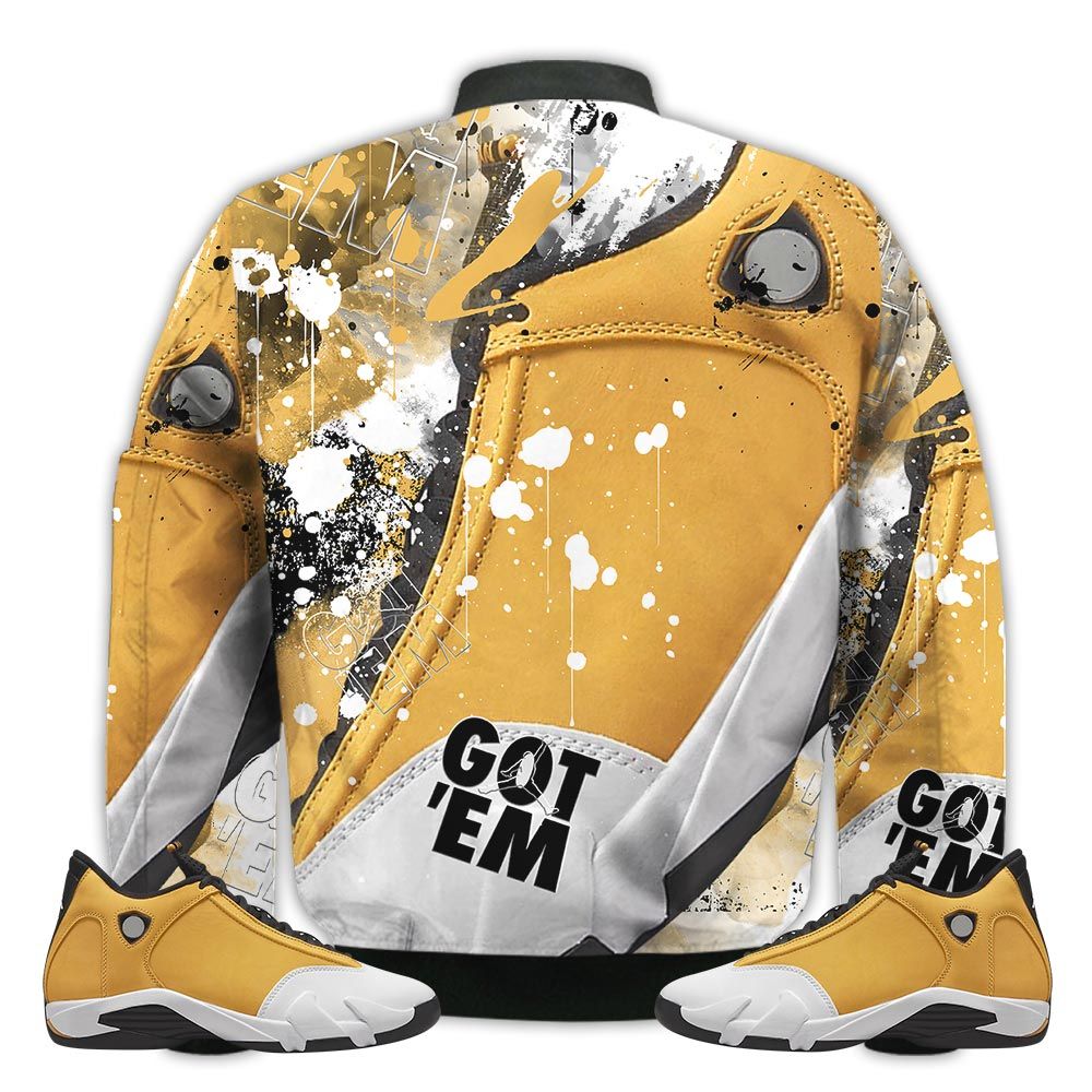 Shirt-To-Go-With-JD-14-Retro-Light-Ginger-Got-Em-Shoes-Goat-Light-Ginger-14s-Gifts-Unisex-Matching-3D-Bomber-Jacket-2