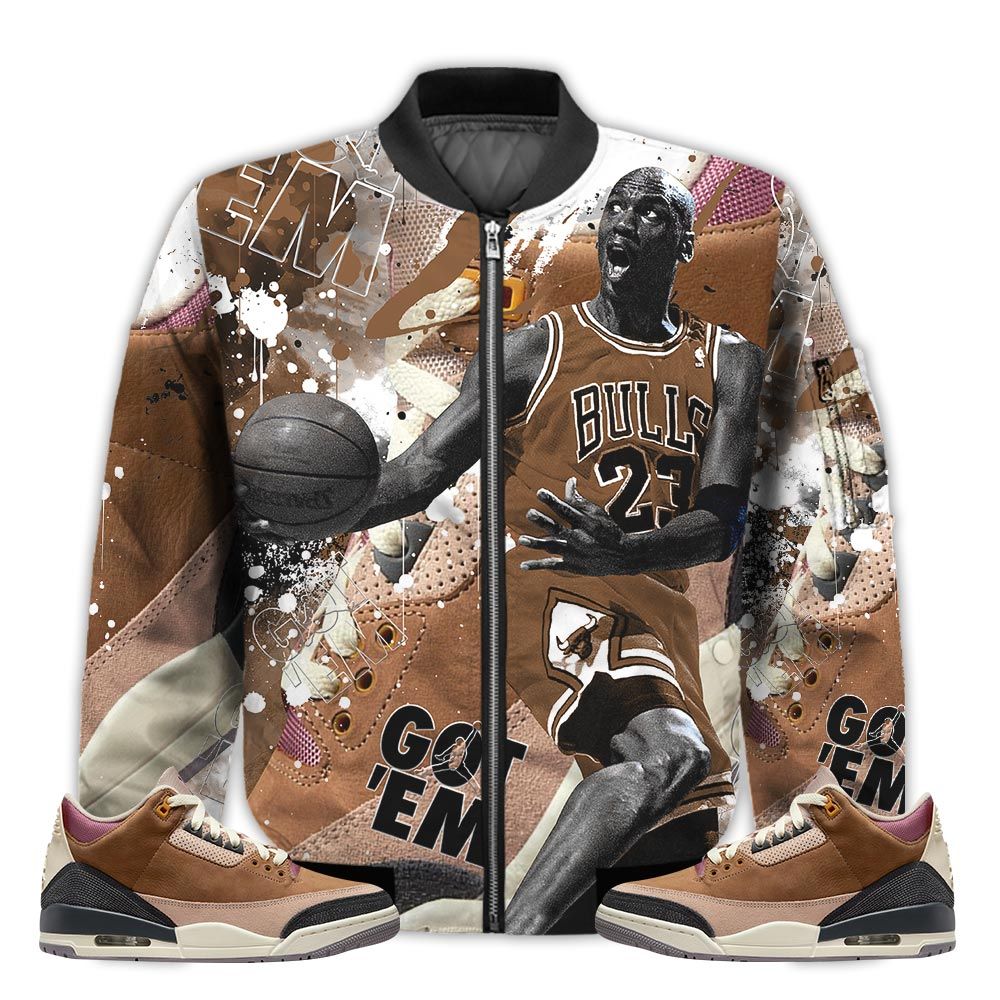 Shirt-To-Go-With-JD-3-Archaeo-Brown-Got-Em-Shoes-Goat-Archaeo-Brown-3s-Gifts-Unisex-Matching-3D-Bomber-Jacket-1