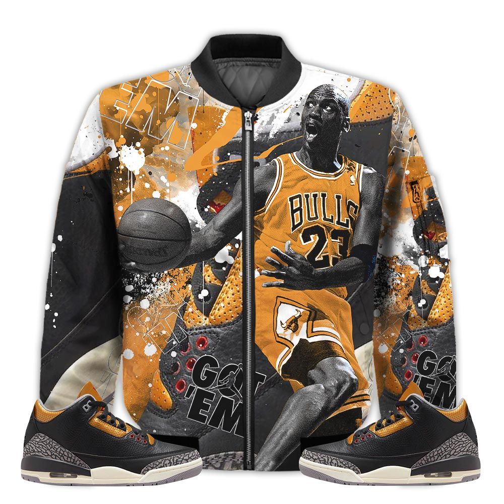 Shirt-To-Go-With-JD-3-Retro-Black-Gold-Got-Em-Shoes-Goat-Black-Gold-3s-Gifts-Unisex-Matching-3D-Bomber-Jacket-1
