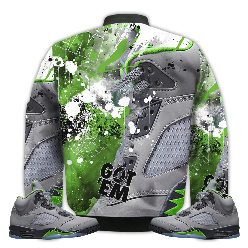 Shirt-To-Go-With-JD-5-Retro-Green-Bean-Got-Em-Shoes-Goat-Green-Bean-5s-Gifts-Unisex-Matching-3D-Bomber-Jacket-2