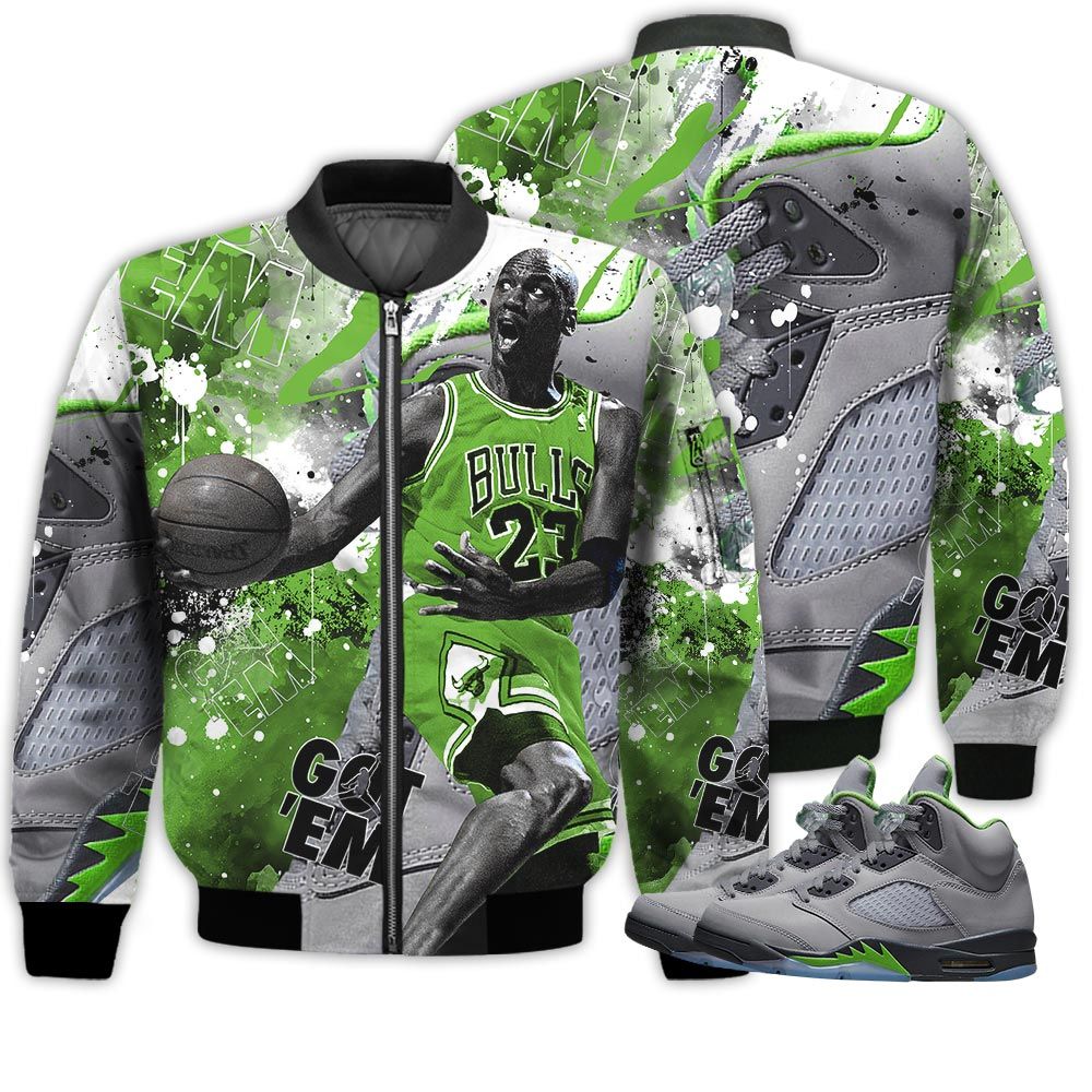 Shirt To Go With JD 5 Retro Green Bean - Got Em Shoes Goat - Green Bean 5s Gifts Unisex Matching 3D Bomber Jacket Shirt To Go With JD 5 Retro Green Bean - Got Em Shoes Goat - Green Bean 5s Gifts Unisex Matching 3D Bomber Jacket