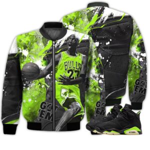 Shirt To Go With JD 6 Electric Green - Got Em Shoes Goat - Electric Green 6s Gifts Unisex Matching 3D Bomber Jacket