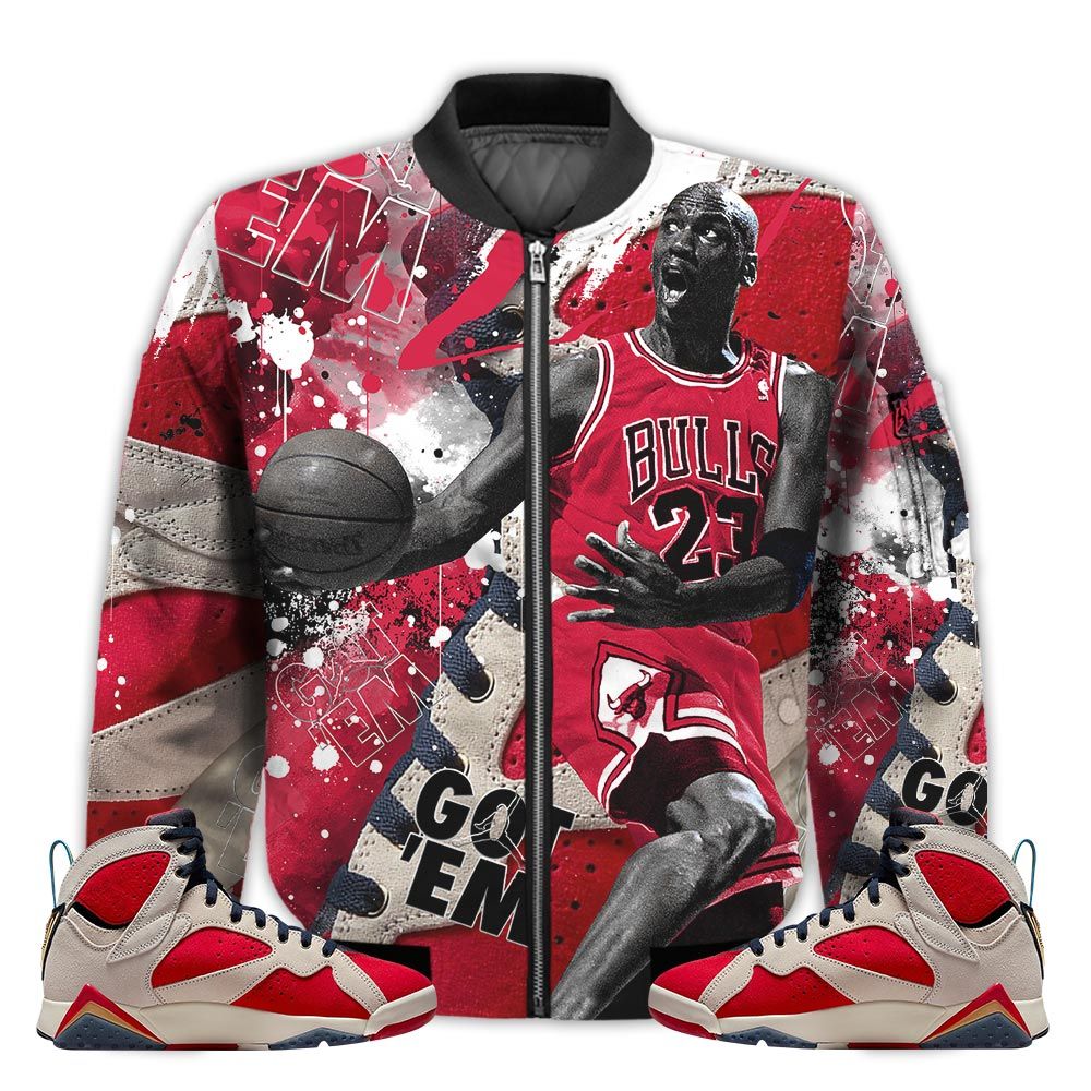 Shirt-To-Go-With-JD-7-Trophy-Room-Got-Em-Shoes-Goat-Trophy-Room-7s-Gifts-Unisex-Matching-3D-Bomber-Jacket-1