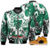 Shirt To Match 1 High Gorge Green - Bear Paper Chasin' - Mid Chutney 1s Gifts Unisex Matching 3D Bomber Jacket