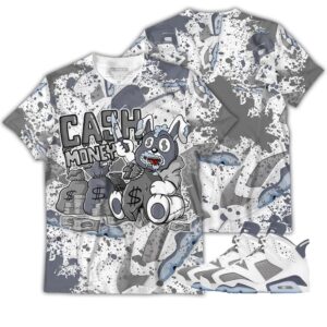 Shoes Cash Money Bear Unisex Sneaker Shirt Match Retro Cool Grey 6s Tee