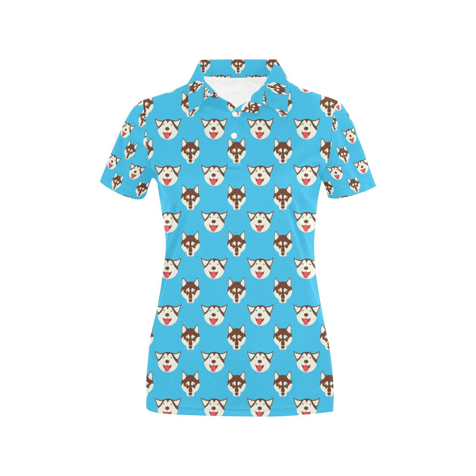 Siberian Huskies Print Design Lks306 Women'S Polo Shirt Siberian Huskies Print Design Lks306 Women'S Polo Shirt