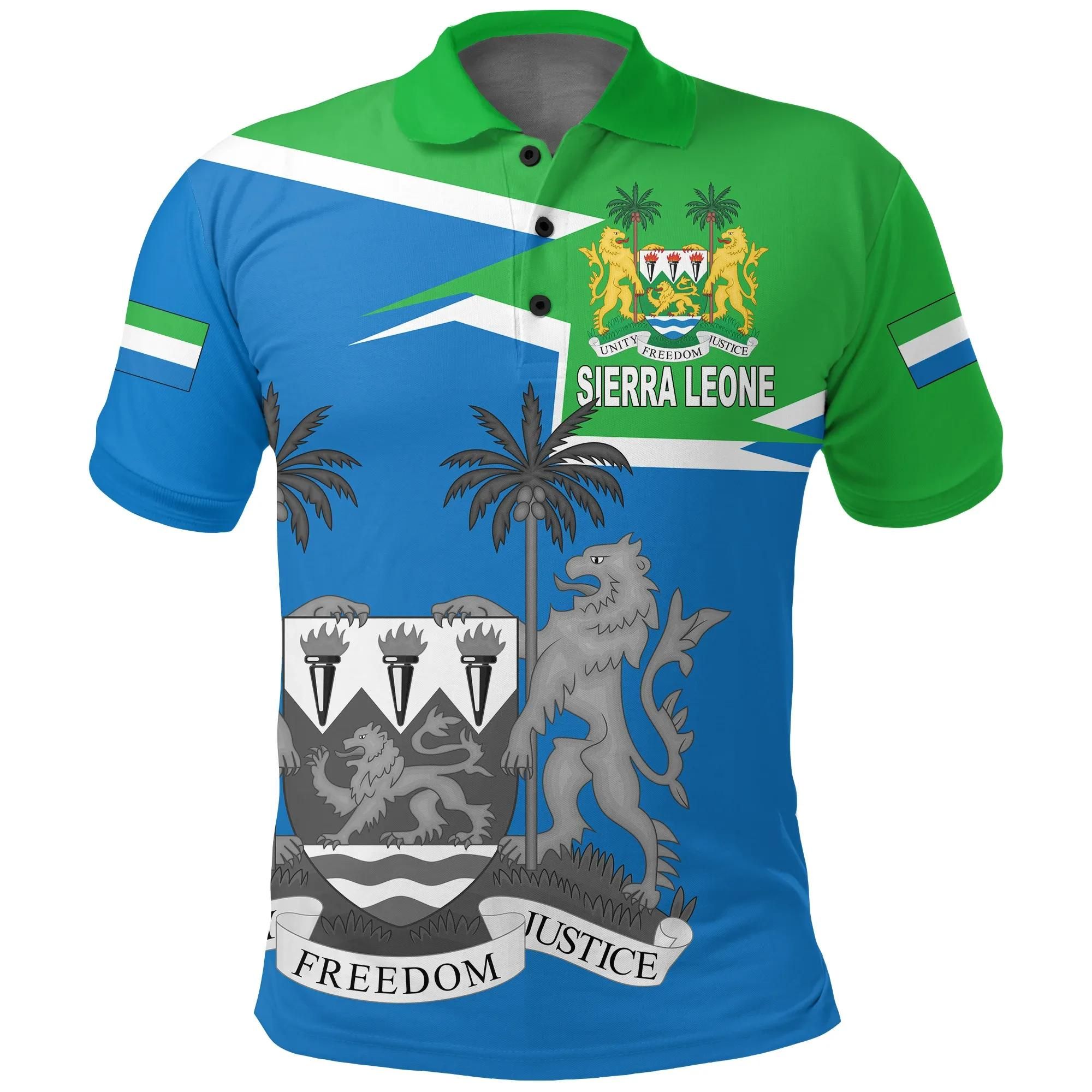 Sierra Leone Polo Shirt Coat Of Arms - Style A27 Sierra Leone Polo Shirt Coat Of Arms - Style A27