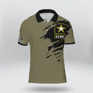 Simple Us Army Crack Olive Military Color Polo Shirt
