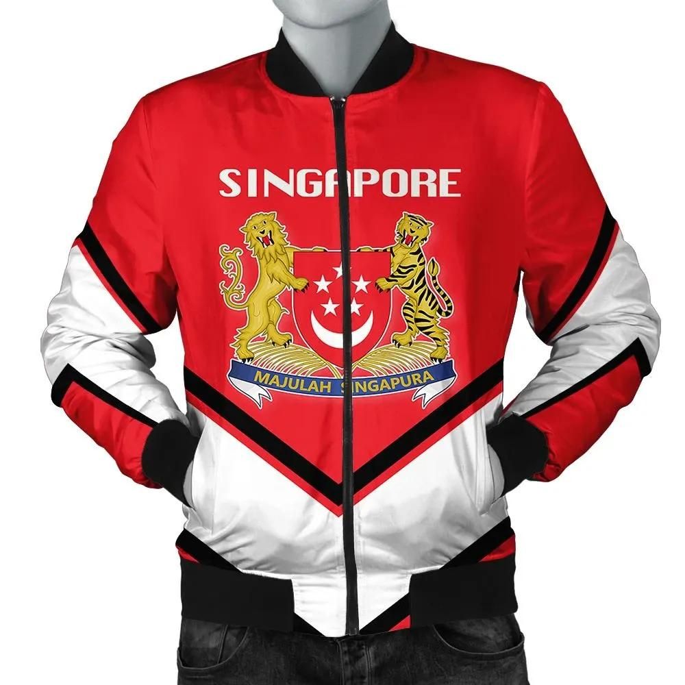 Singapore Coat Of Arms Men Bomber Jacket Lucian Style J5W Bomber Jacket Singapore Coat Of Arms Men Bomber Jacket Lucian Style J5W Bomber Jacket