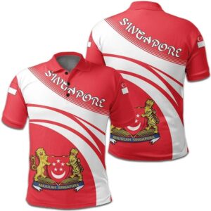 Singapore Coat Of Arms Polo Shirt Cricket Style J5W